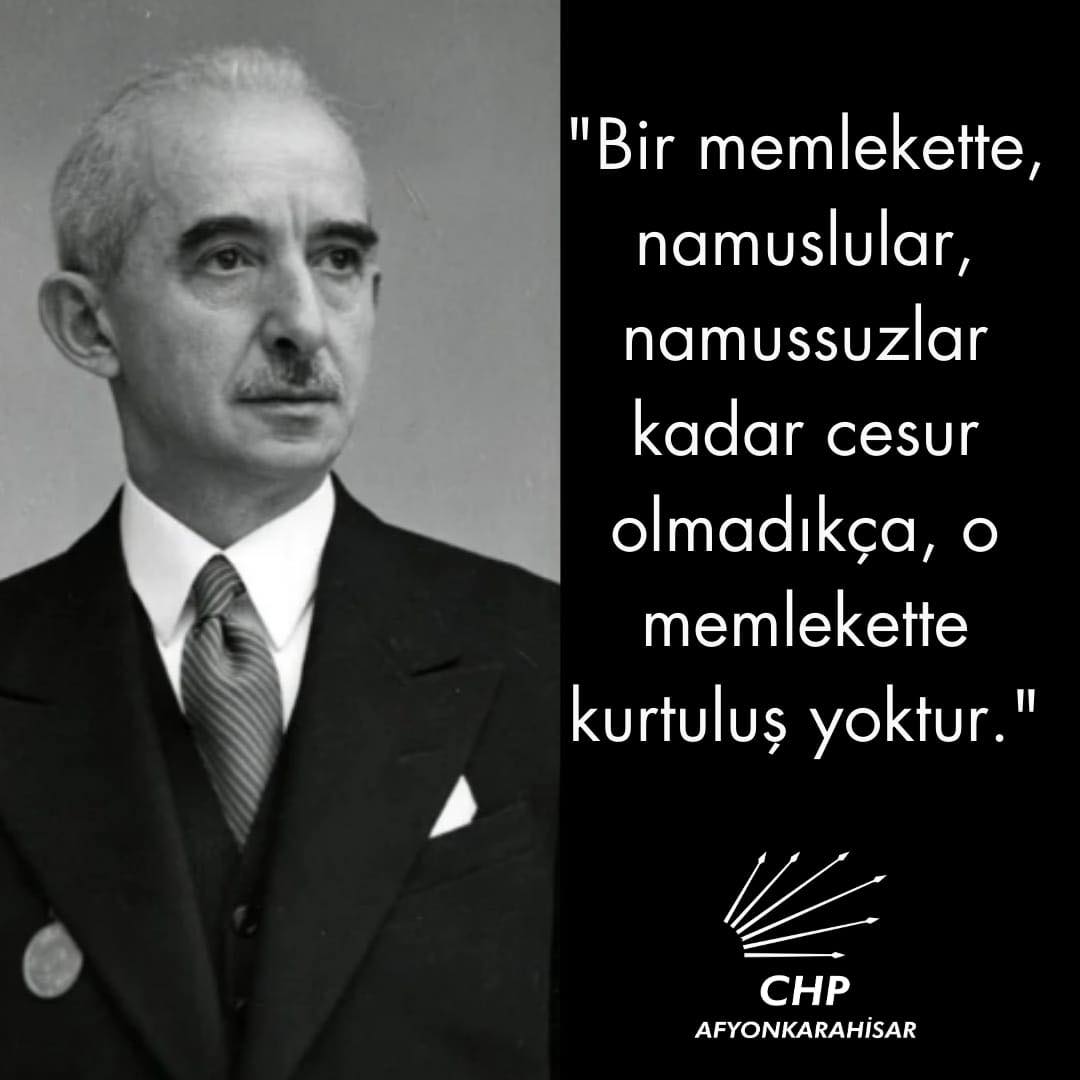 Afyonkarahisar'da CHP İsmet İnönü Anma Mesajı Yayınladı