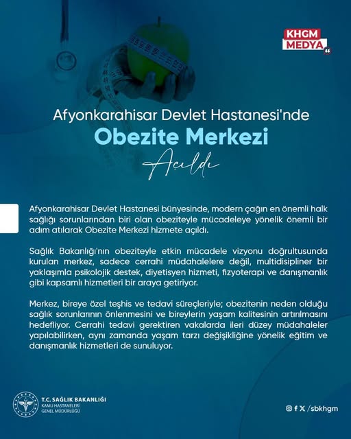 Afyonkarahisar'da Sağlıkta Yeni Adım: Obezite Merkezi Kapılarını Açtı