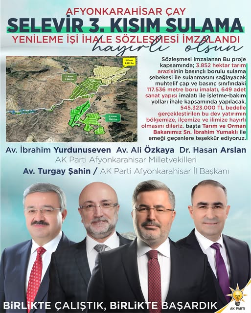 Afyonkarahisar'da Dev Sulama Projesi Başladı: Binlerce Hektar Tarım Arazisi Modernleşiyor