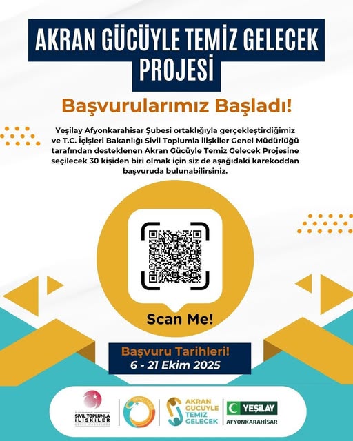 Afyonkarahisar'da Akran Gücüyle Temiz Gelecek Projesi Başvuruları Başladı